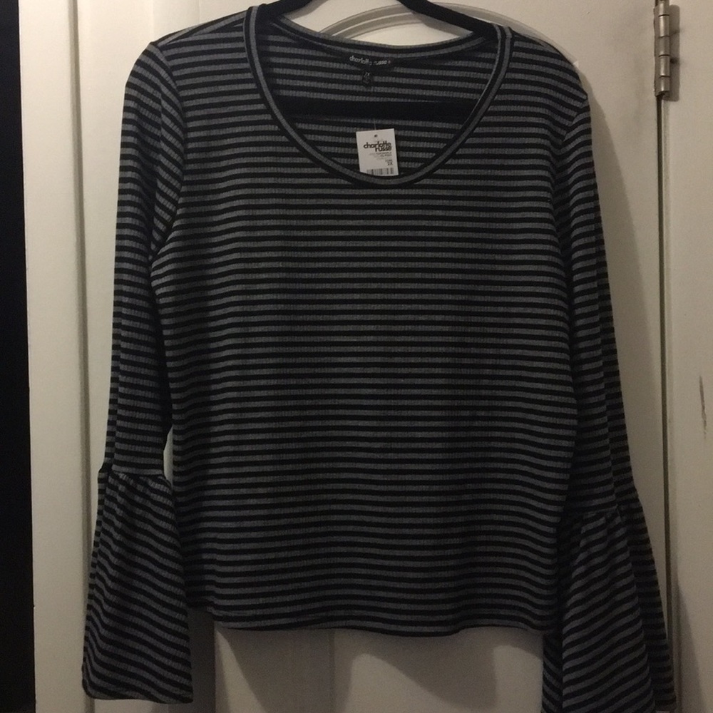 Cute, striped top with bell sleeves